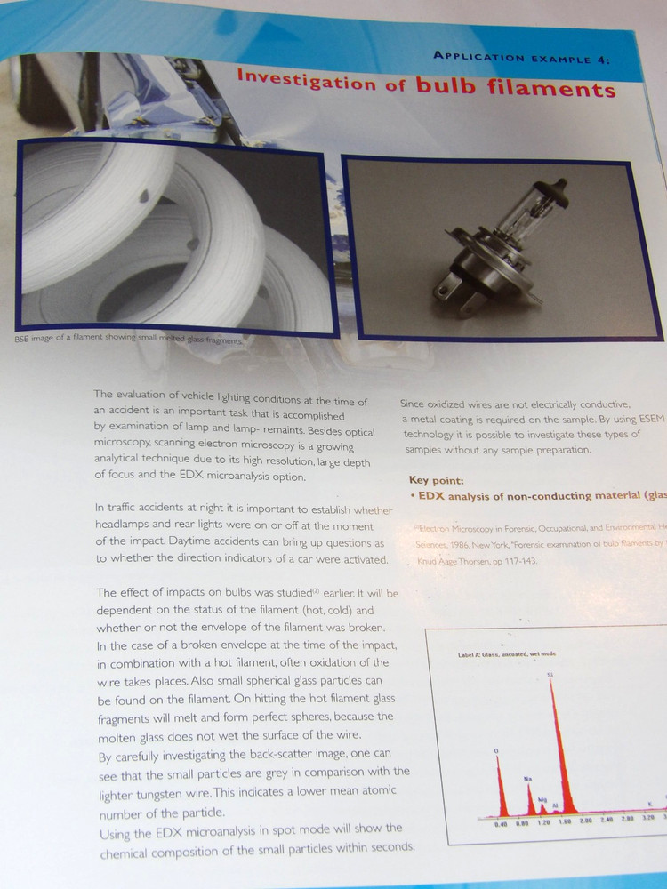 VTG 1999 FORENSIC SCIENCE WITH PHILIPS SCANNING ELECTRON MICROSCOPE BROCHURE/SEM