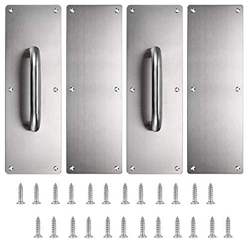 2 Set 12" Stainess Steel Door Handle Pull & Push Plate - Heavy Duty Silver