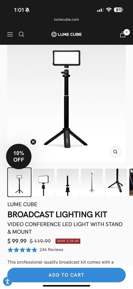 Lume Cube Video Conference Lighting and Webcam Stand Set