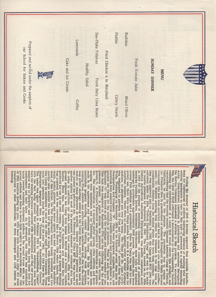1943 WWII Program from Organization Day 9th Service Command Turlock CA