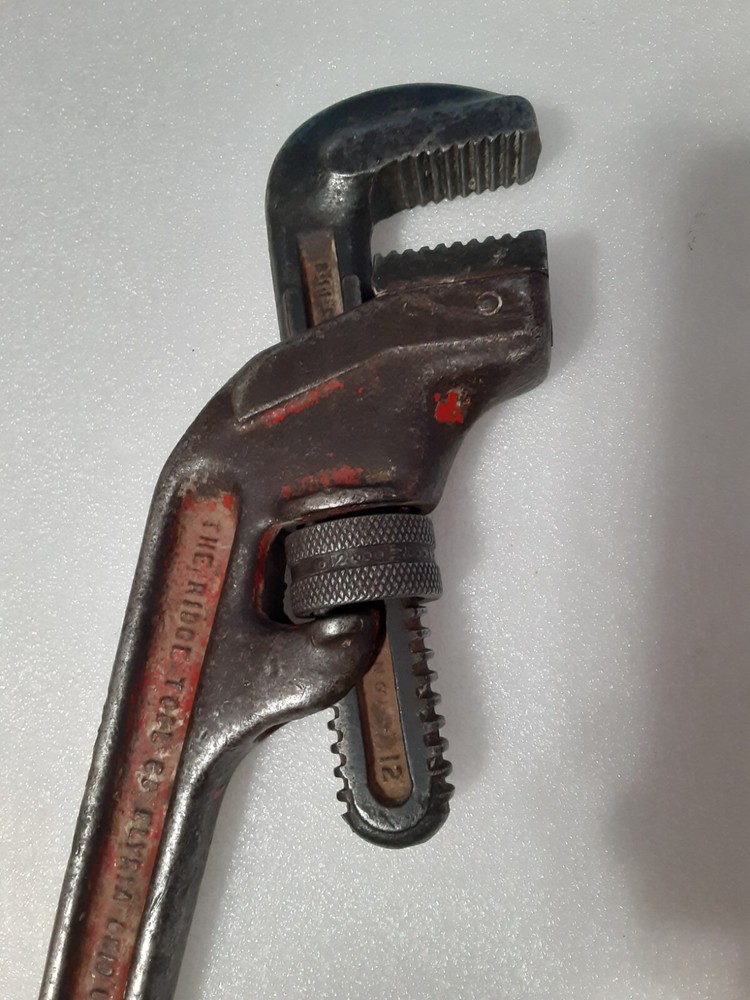 RIDGID Offset 12" Steel Pipe Wrench E12 Red USA Tool