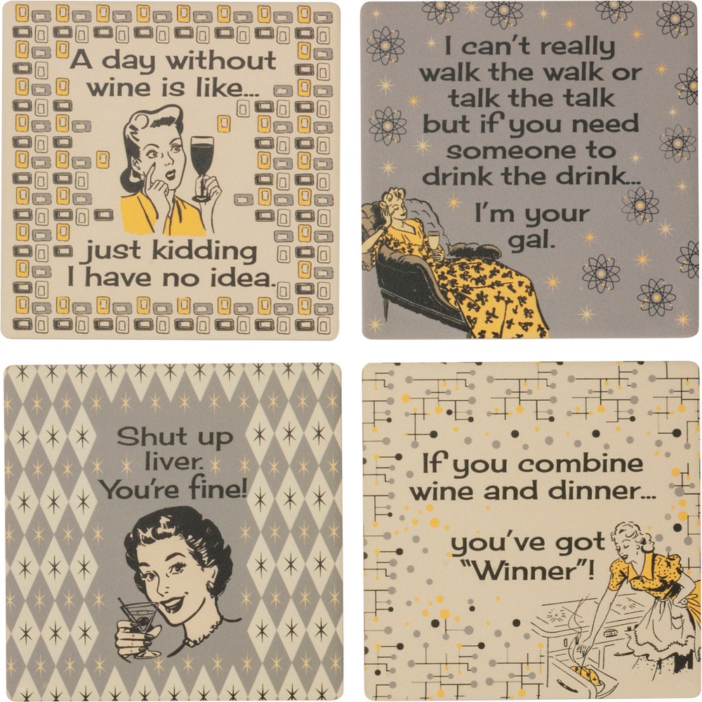 Drink Wine Coaster Set