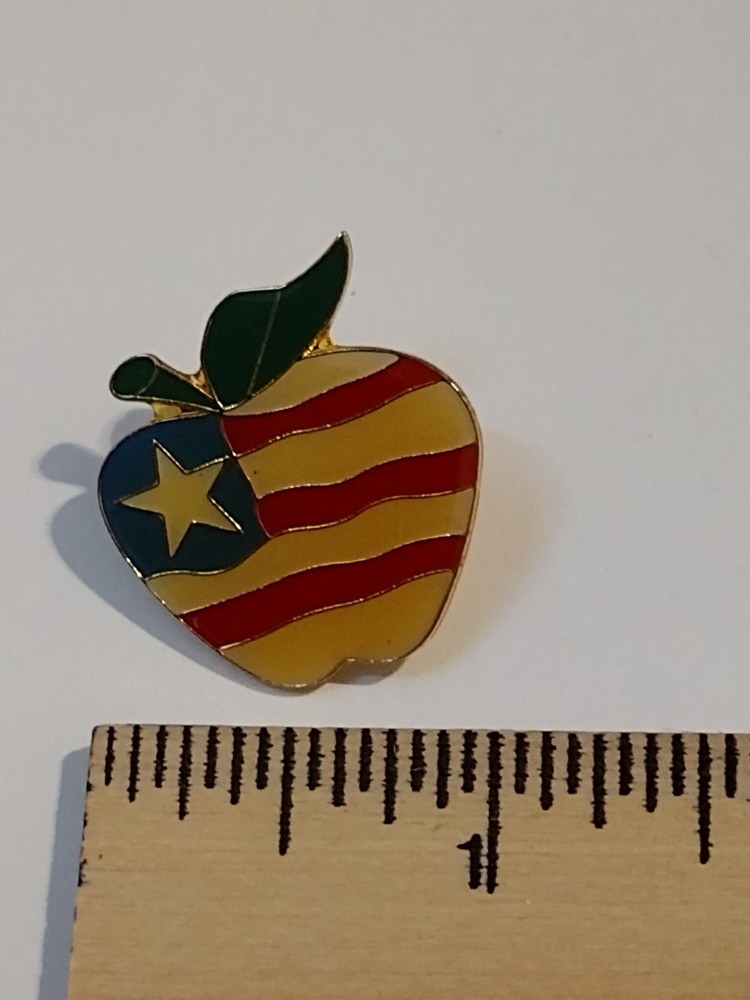 Patriotic Apple Lapel Pin