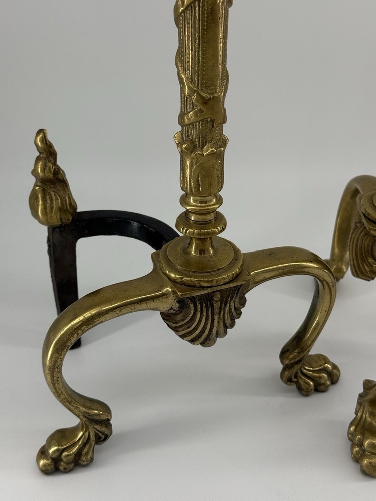 Vintage Flame Torch Andiron Set