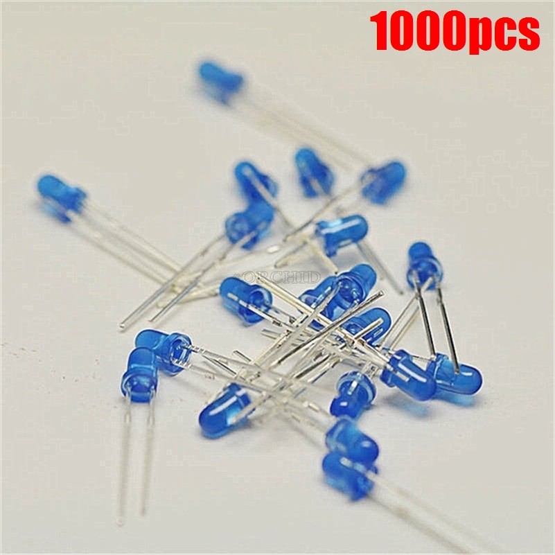 1000Pcs Diffused Led 3Mm Blue Color Blue Light Super Bright ws