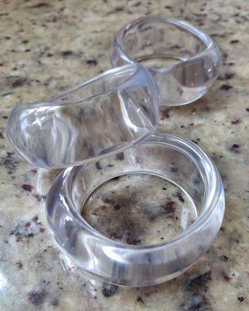 Clear High Polished Acrylic Chunky Bangle Bracelet.