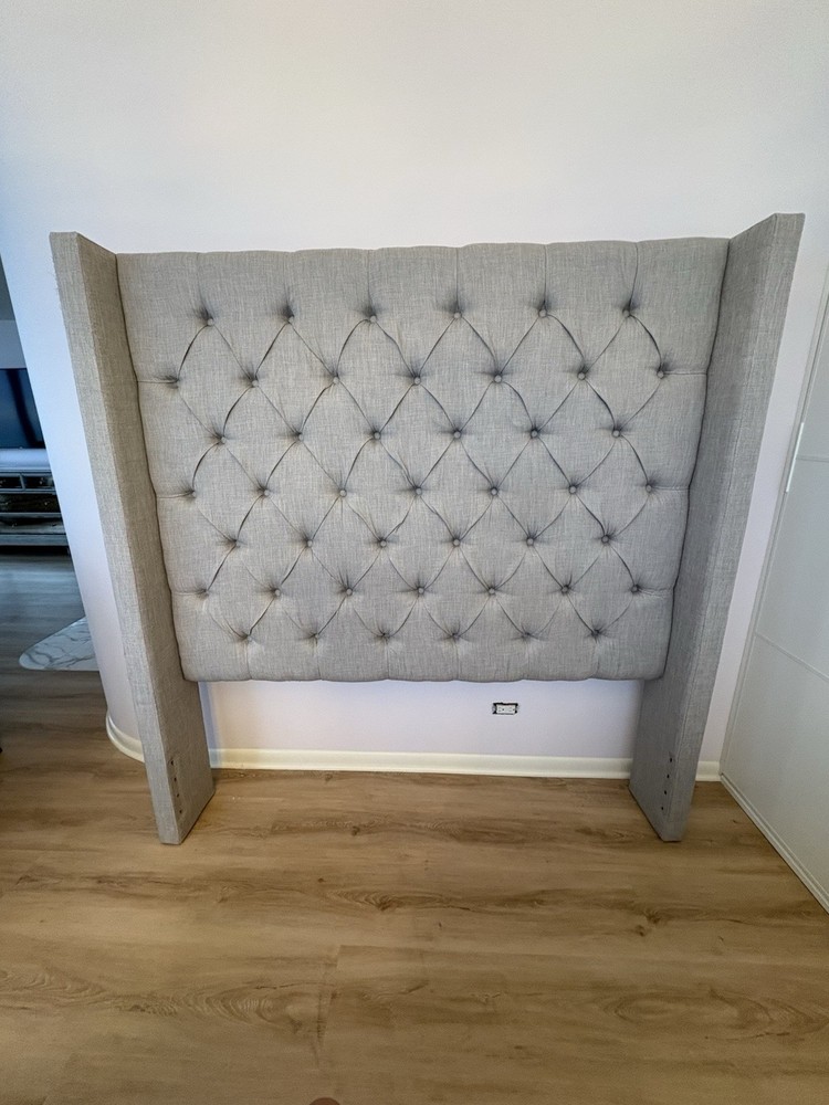 Queen Tufted Headboard - Monroe II - Gray