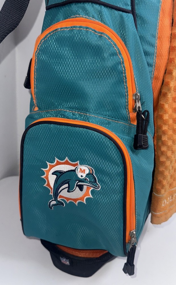 Miami Dolphins NFL Golf Stand Bag w/Backpack Strap & Rain Cover