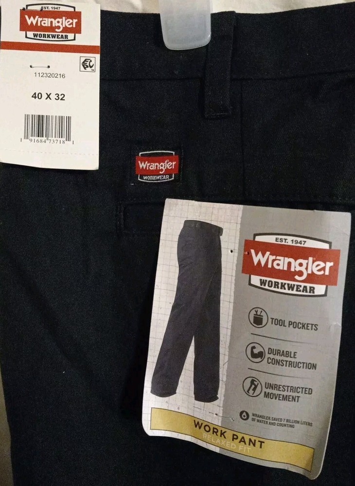 Wrangler Workwear Work Pant Relaxed Fit, Black