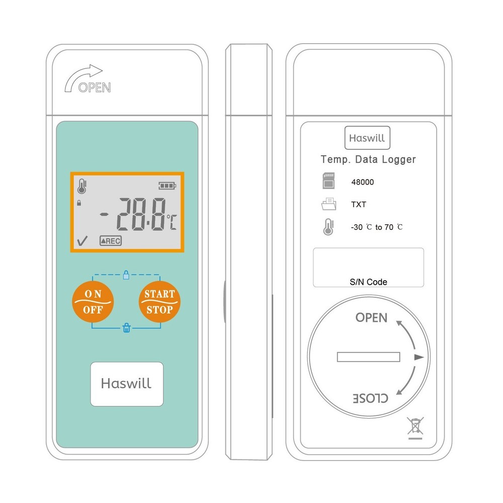 Reusable USB Temperature Data Loggers Humidity Recorders with screen