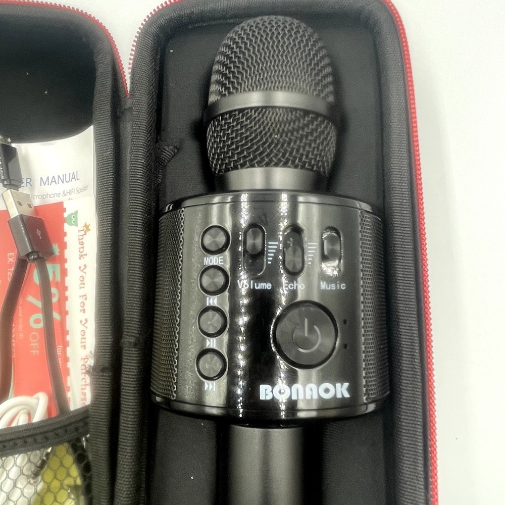 Bonaok Wireless Karaoke Bluetooth Microphone Mic & Case Tested