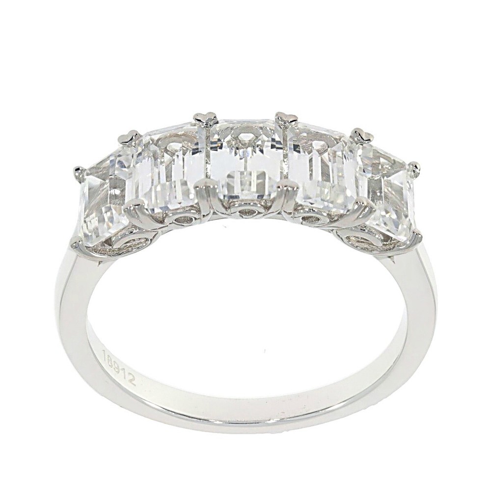 Sterling Silver Semi Mount Ring Setting Emerald OCT 6x4 Multi Stone Ring