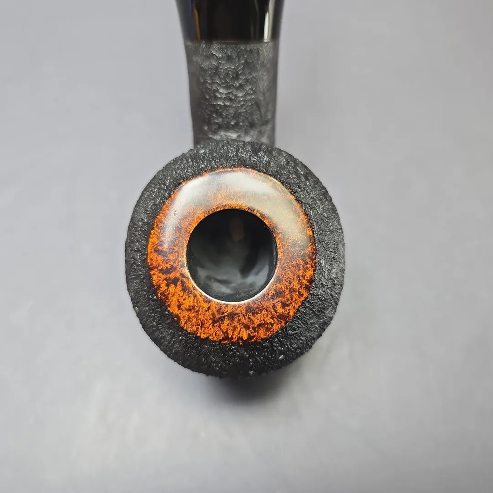 Yang Kun Partially Sandblasted Rhodesian Handmade Briar Pipe, New