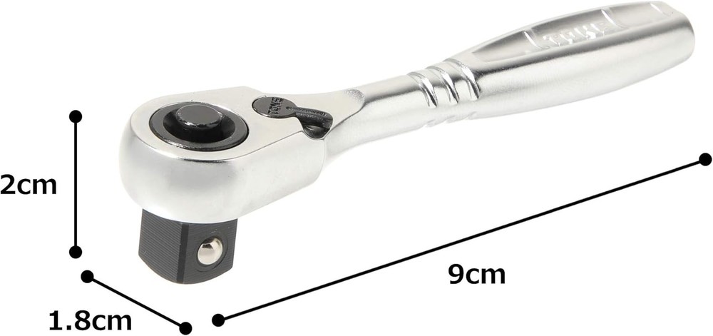 Tone Compact Short Ratchet Handle (Hold Type) RH3CHS 9.5mm (3/8') Socket
