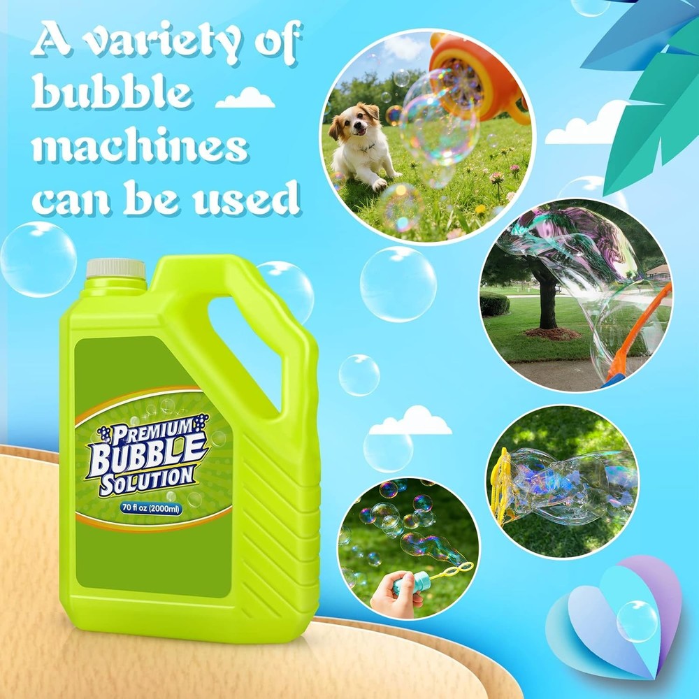 Bubble Solution Refill - 70 OZ Premium Bubbles Refill for Bubble Machine, Wan...