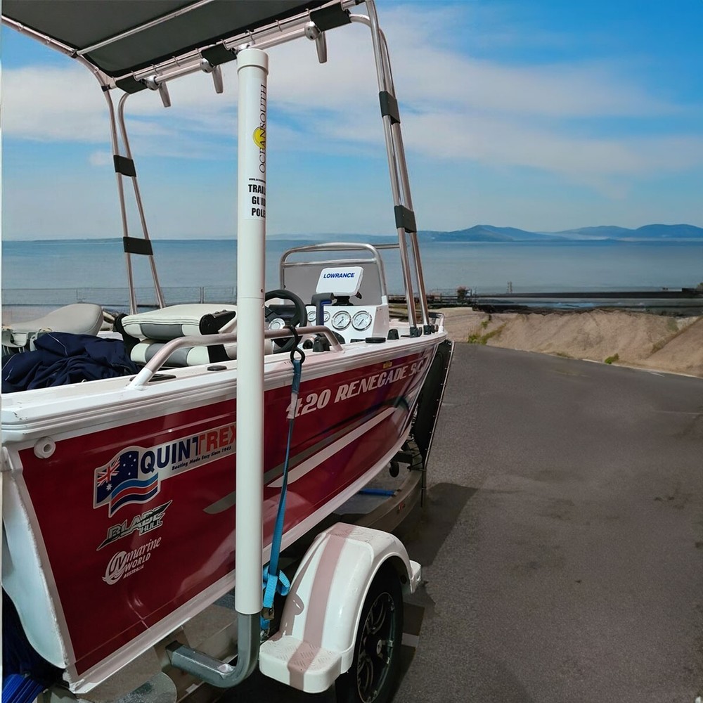 Oceansouth Galvanized Guide On Post Poles Pair for Rectangular Beam Trailer 40"