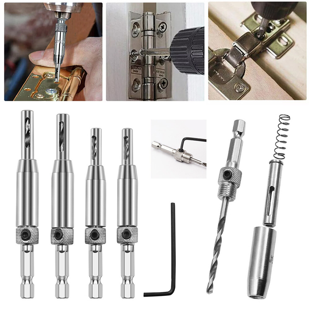 1pc Self Centering Door Lock Cabinet Hinge Drill Bits Core Hole Puncher Tool❥