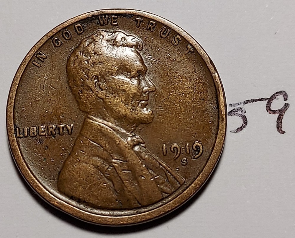 1919-S Lincoln Wheat Cent         #59