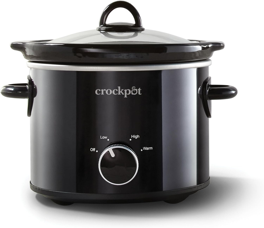 Crockpot 2-Quart Classic Black Slow Cooker for Small Meals