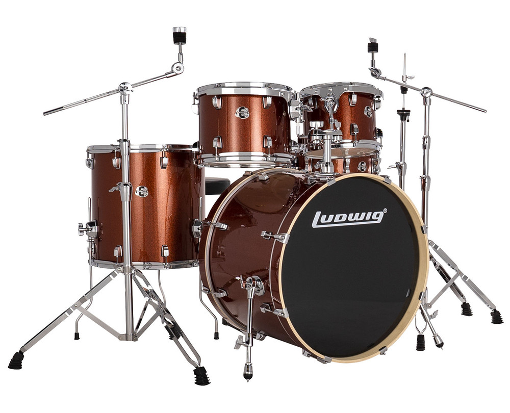 Ludwig Evolution 5-Piece Shell Pack w/22" Kick - Copper Sparkle