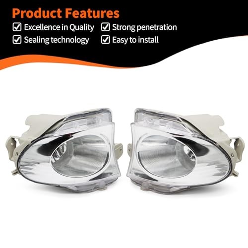 Front Fog Lights Assembly Compatible with ES350 2010 2011 2012 Pair Left &