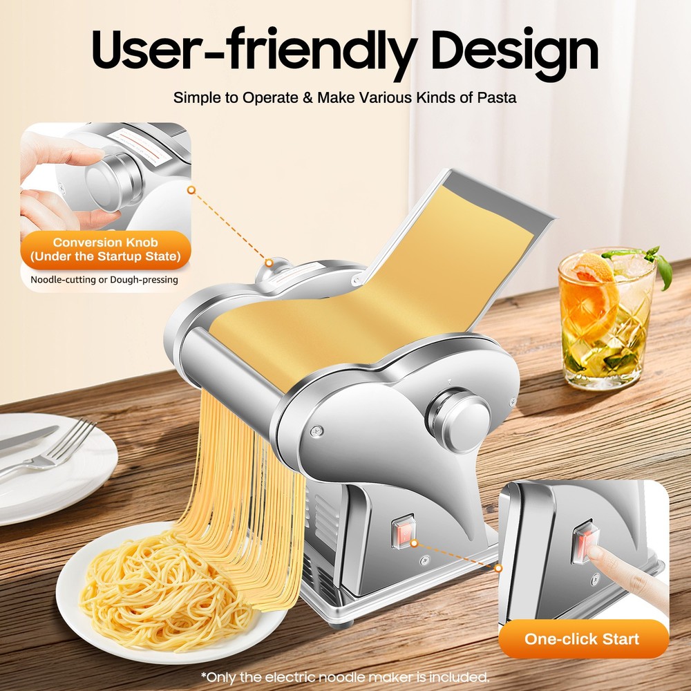 Electric Dough Roller Sheeter Noodle Pasta Maker Machine Stainless Commercial US