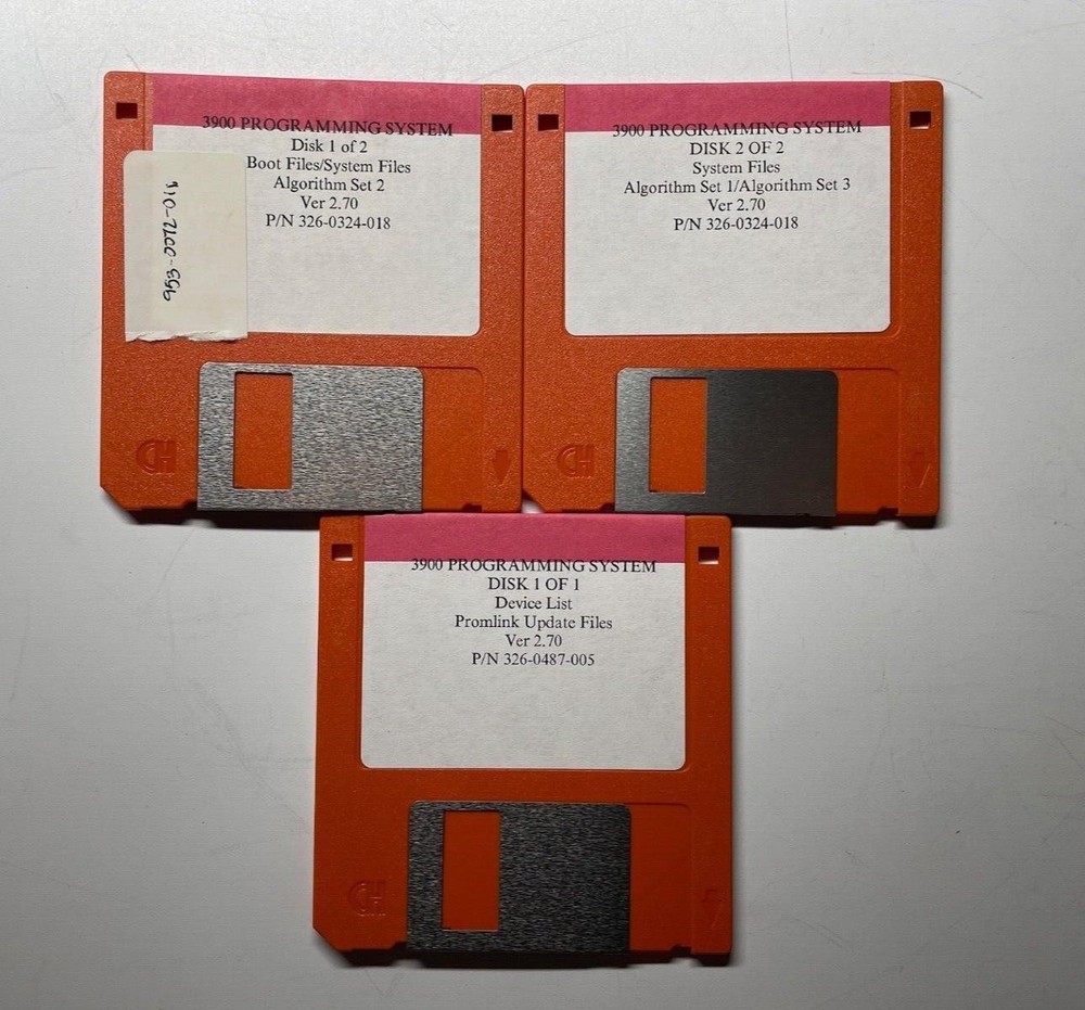 DATA I/O 953-0072-016 3900 Programming System Floppy Disk Set