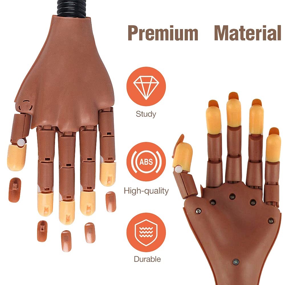 Practice Hand for Acrylic Nails, Professional Nail Practice Hand for Training...