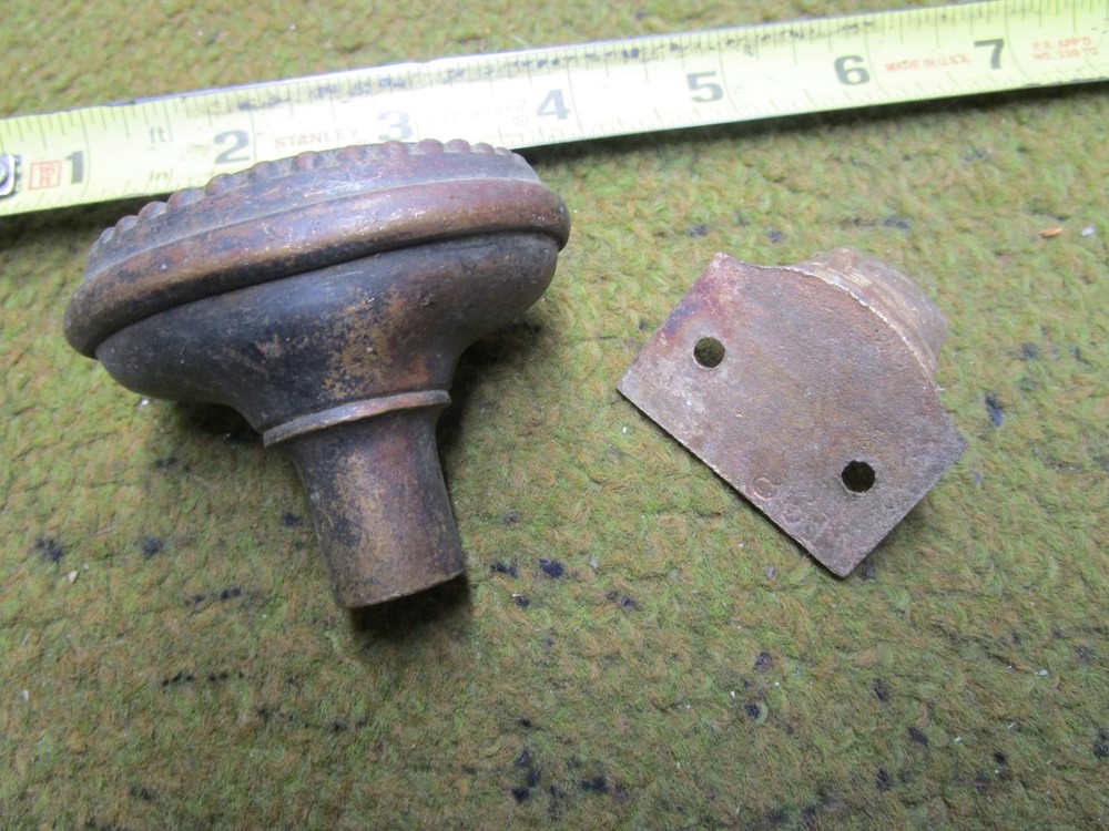 Vintage SINGLE Solid Brass Oval Doorknob with solid brass finger pull