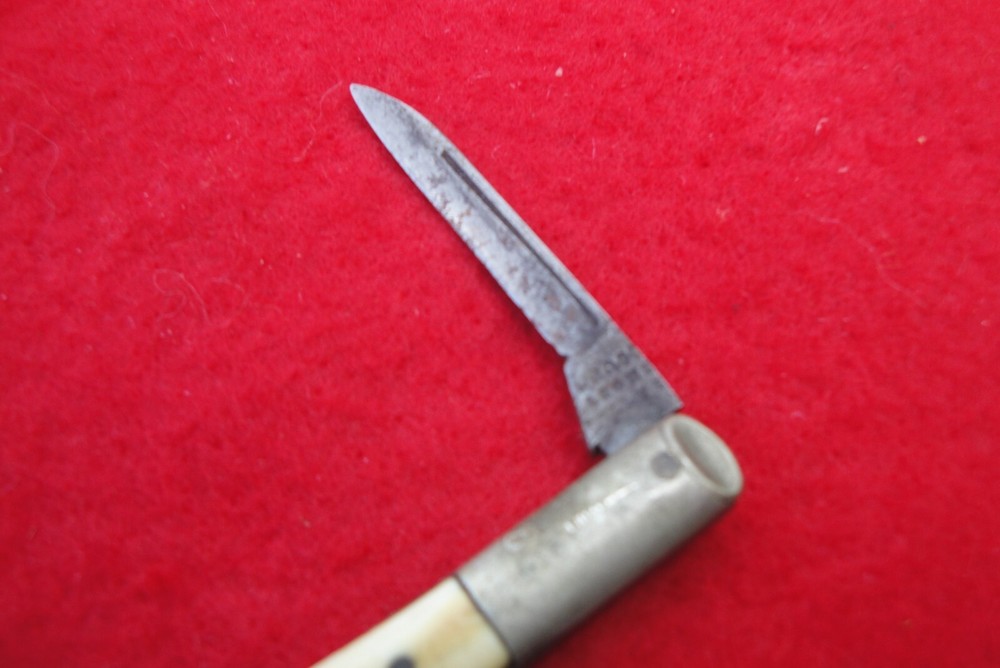 VINTAGE WRAGG & SONS MID 1800'S 2 BLADE TUXEDO KNIFE BONE HANDLE LONG PULL