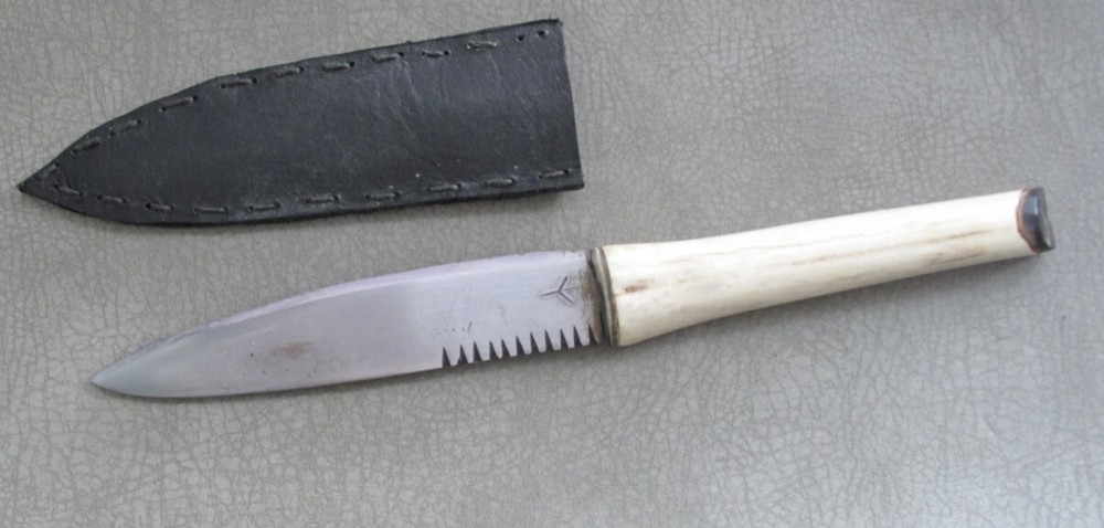 GR Custom-Made Boot Knife w/Sheath, USA.