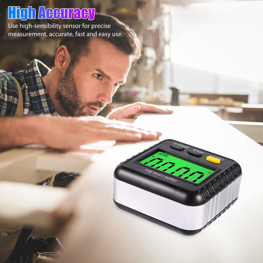 Portable 4*90° Magnetic LCD Digital Level Box Bevel Angle Measuring Tools