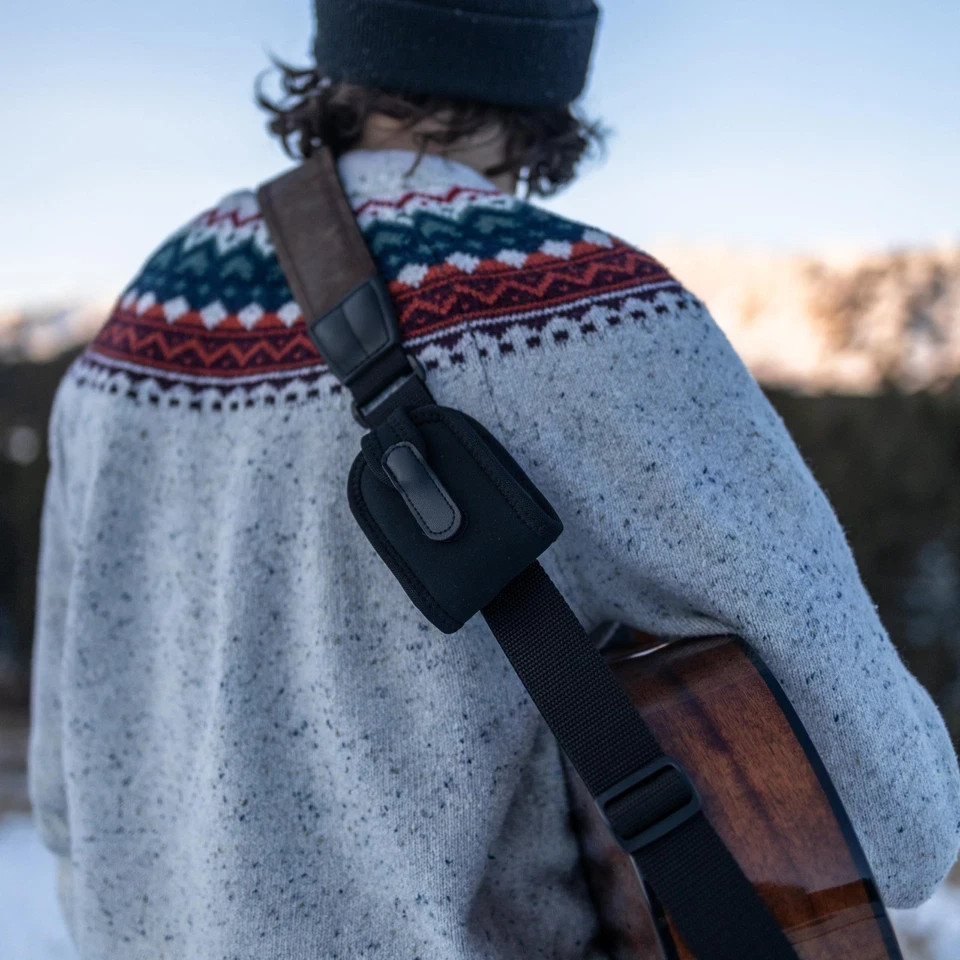 Wireless Transmitter Holder Pouch with Shoulder Strap for Guitar Accessories