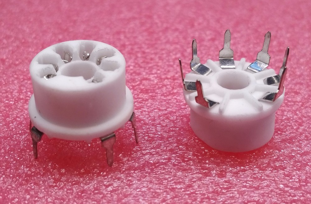 6 pcs. 7-pin miniature PCB-mount tube socket