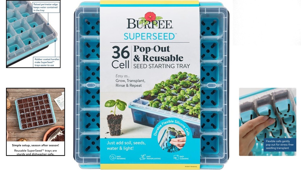 Indoor Seed Starter Kit: SuperSeed 36 Cell Tray with Drainage & Flex Tech