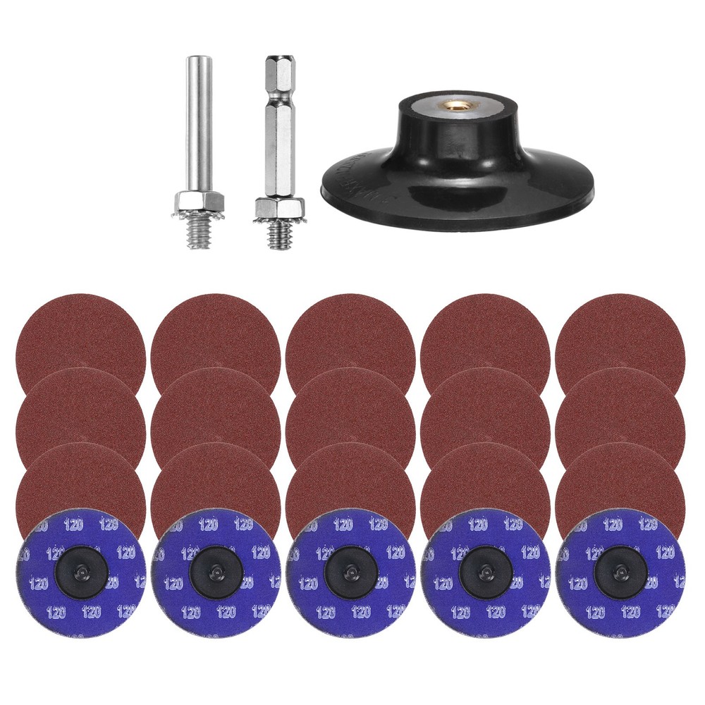 23pcs Quick Change Disc Set 3" Roll Lock Sanding Disc 120 Grits with Disc Holder