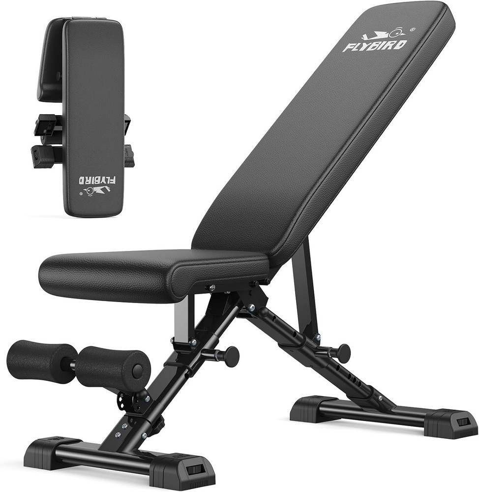 Space-Saving 800LBS Weight Bench with Extended Backrest for Ultimate Training