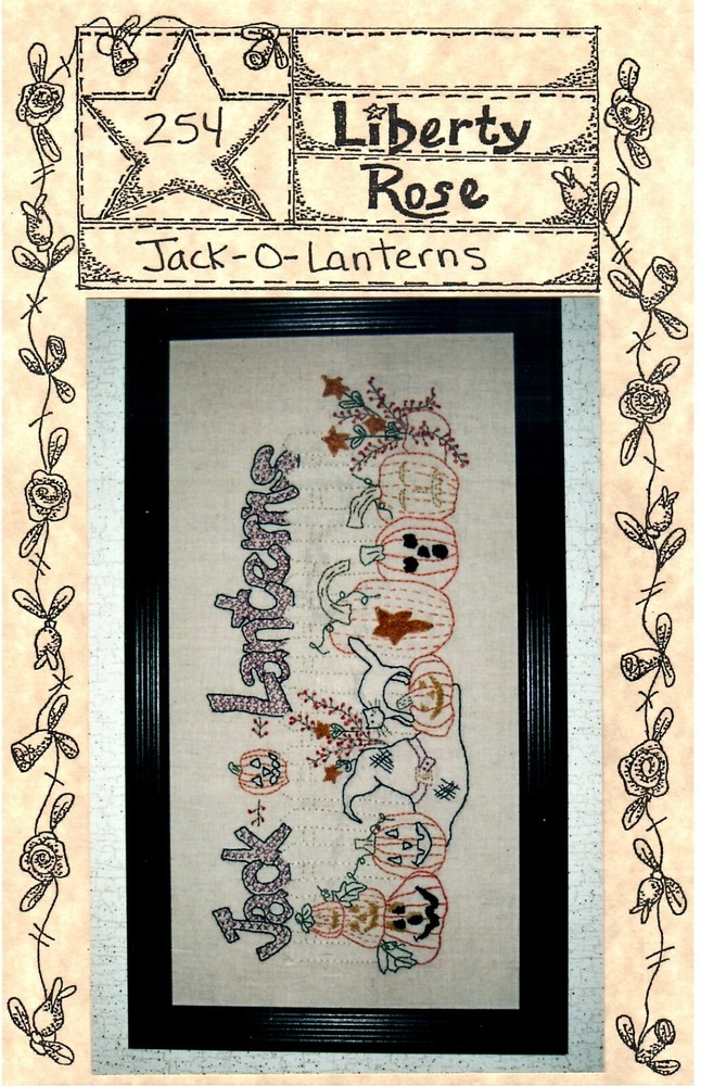 Jack O Lanterns Pattern Stitchery Pumpkin Patch Black Cats Witches Hat