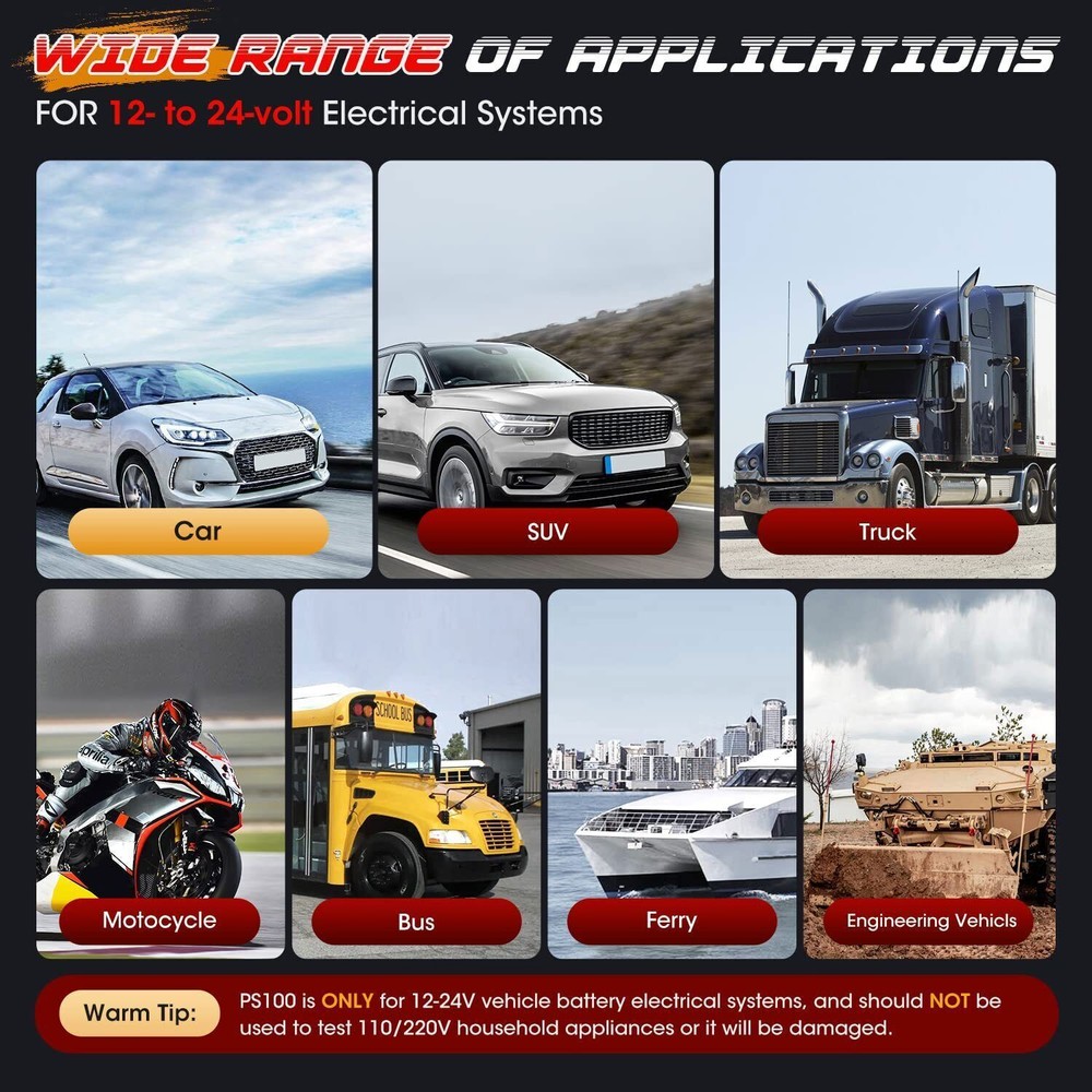 Autel PowerScan PS100 Circuit Tester Electrical Diagnostic Power Probe 12V/24V