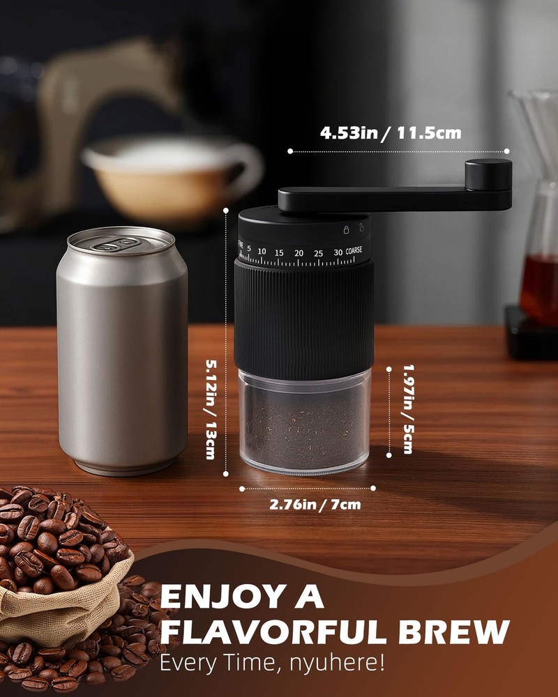 Manual Coffee Grinder with Ceramic Burr, 40g Capacity,35 Adjustable Settings,...