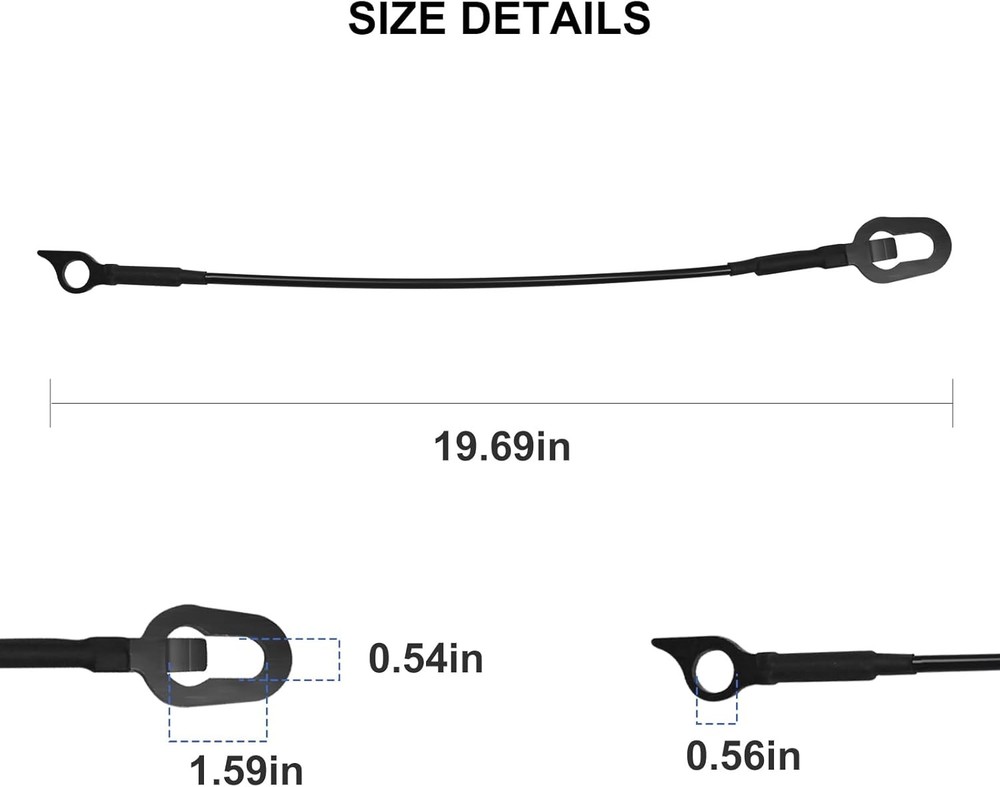 Pair Rear Tailgate Cables Lift Gate Support Straps Compatible with 1994-2002 Ram