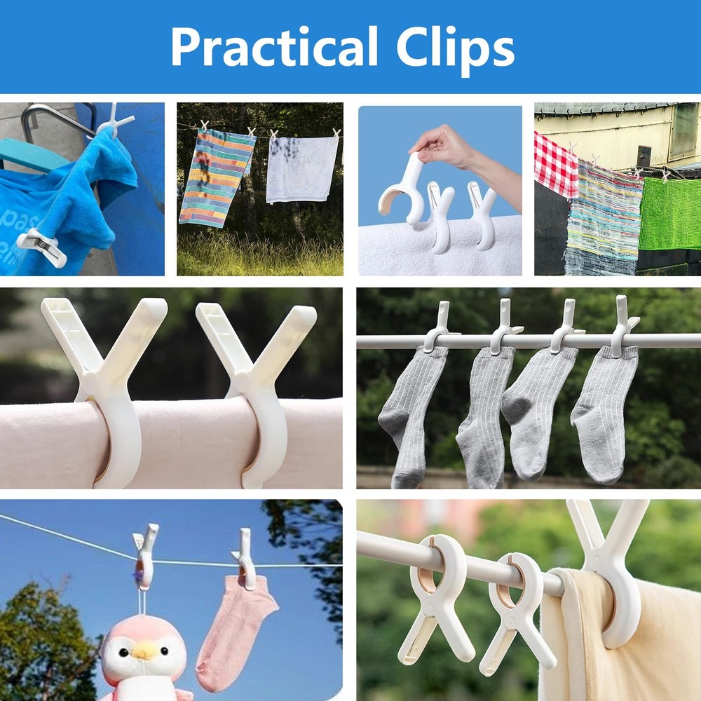 12 Pack Beach Towel Clips Windproof Plastic Strong Grip for Pool Chairs