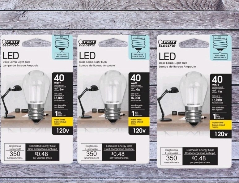 3 Pack Feit S11 E17 (Intermediate) LED Bulb Warm White 40 Watt Equivalence  NEW