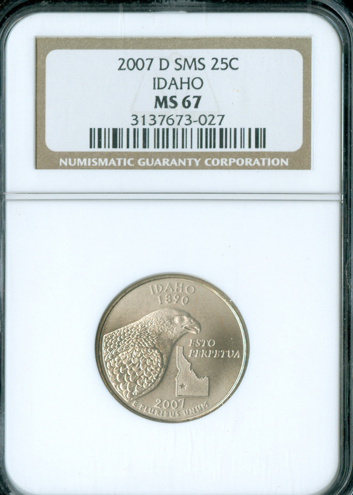 2007 D IDAHO QUARTER NGC MS67 SMS *