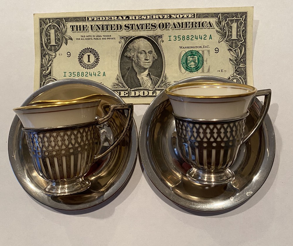 2 STERLING SILVER DEMITASSE CUPS