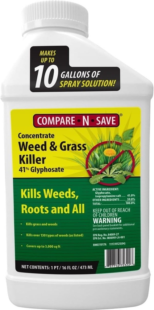 Herbicide Concentrate Mix Root Weed Grass Killer Rainproof 41% Glyphosate 16oz