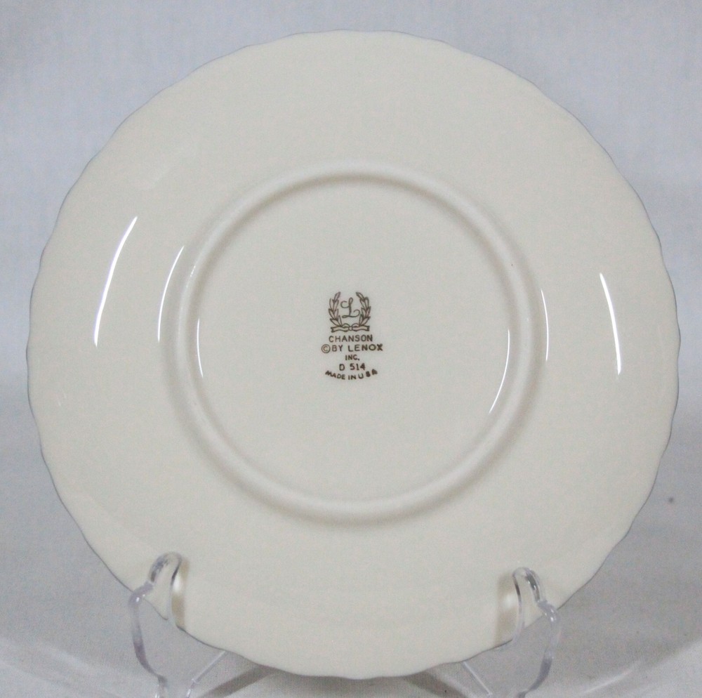 RARE LENOX CHINA CHANSON D-514 PATTERN PLATINUM TRIM 5-PIECE PLACE SETTING NEW