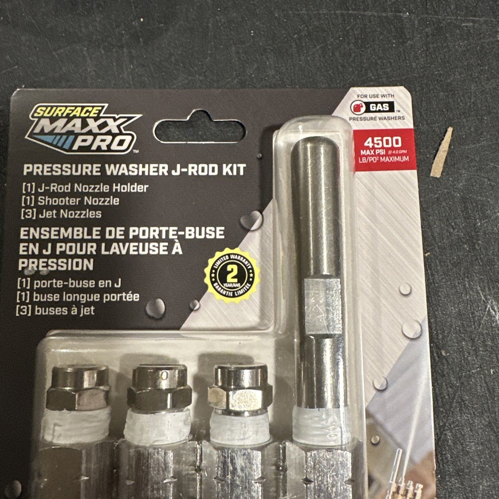 Surface Maxx Pro Pressure Washer J-Rod Kit & high press filter NEW! (261)