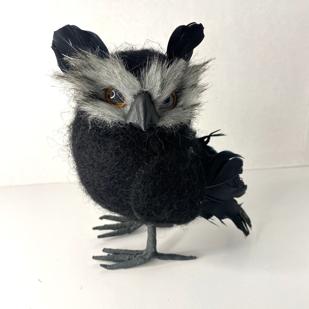 Free Standing Prop Black Owl Decoration