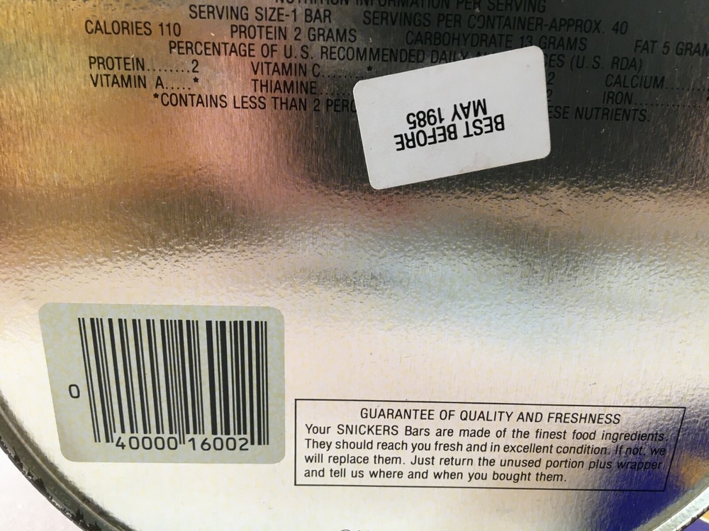 Mars Snickers Snack Bars Metal Tin EMPTY